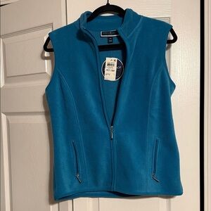 Karen Scott Teal Fleece Vest
